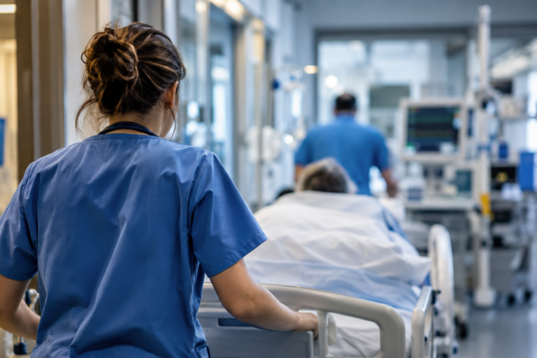Infermiera in corsia ospedaliera